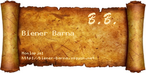 Biener Barna névjegykártya